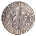 1961 - 10 Cents (Dime) Argento Dollaro Stati Uniti Roosevelt  Dime BB++